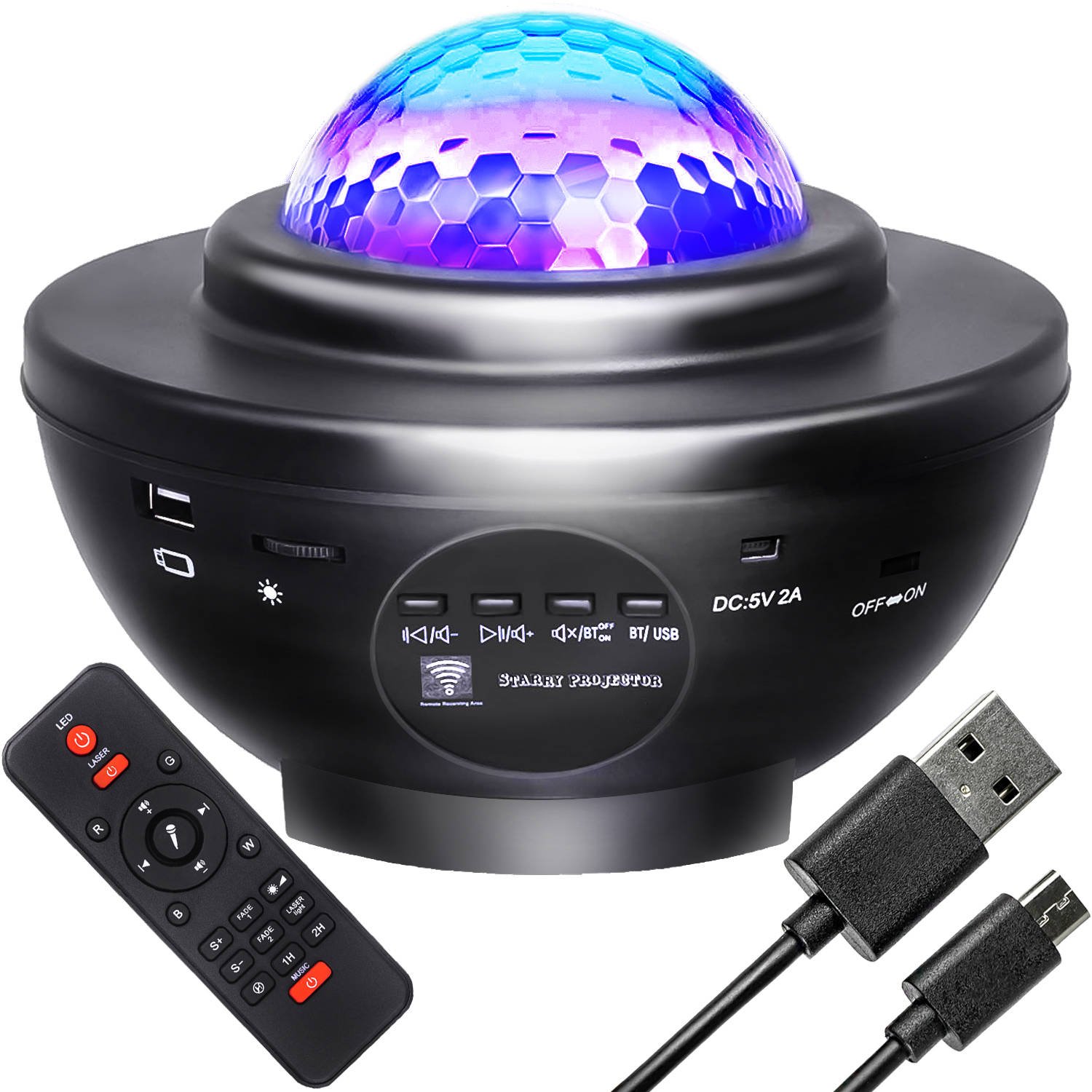 ALAXIS projector – csillagos ég party lámpa távirányító+hangszóró BLUETOOTH 3