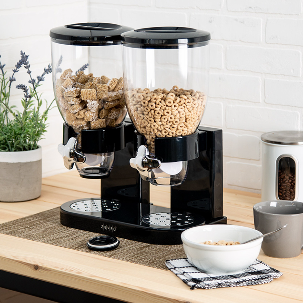 Dupla tartályos műzli- és gabonapelyh adagoló – praktikus reggeli tároló és önkiszolgáló dispenser konyhába (BLLV)5