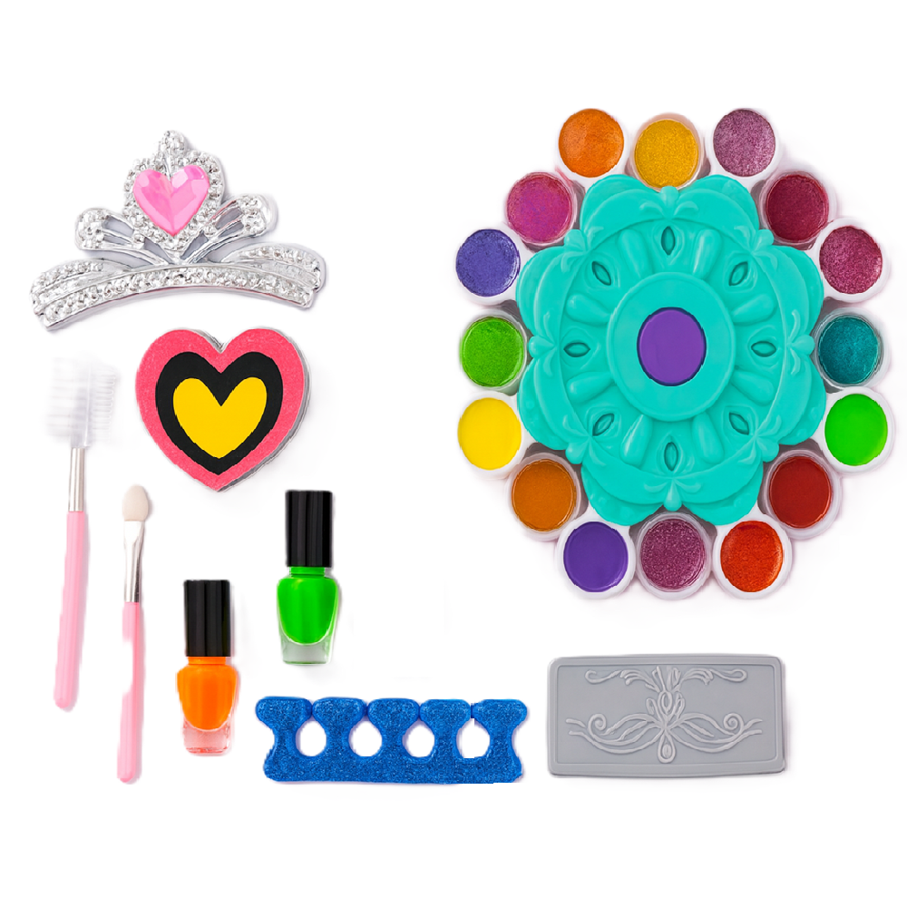 Elegant Girl óriáskerék formájú 24 részes sminkkészlet gyerekeknek – kreatív hercegnős sminkpaletta körömlakkal, ecsetekkel és tükörrel (BBJ)1