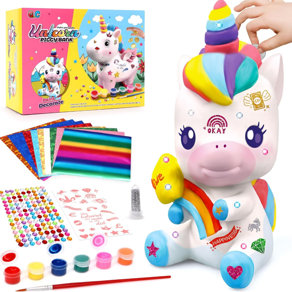 Kreatív unikornis persely festő szett – díszítsd és fesd meg saját varázslatos egyszarvúd! 22cm (BBJ)3