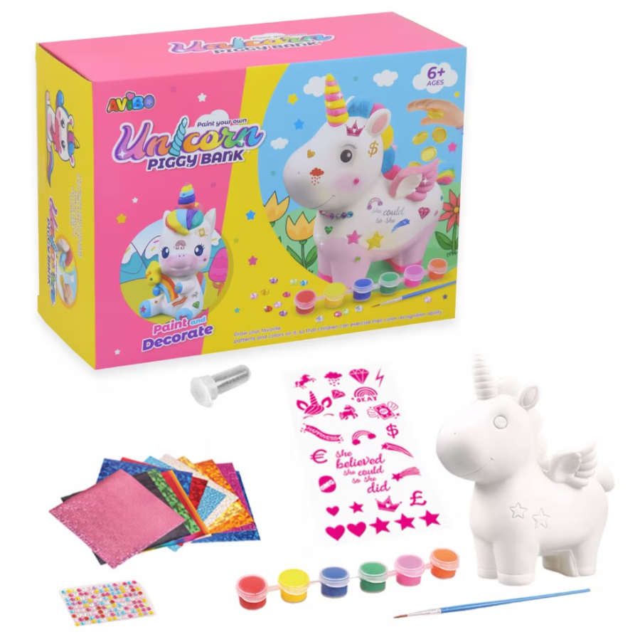 Kreatív unikornis persely festő szett – díszítsd és fesd meg saját varázslatos egyszarvúd! 22cm (BBJ)7