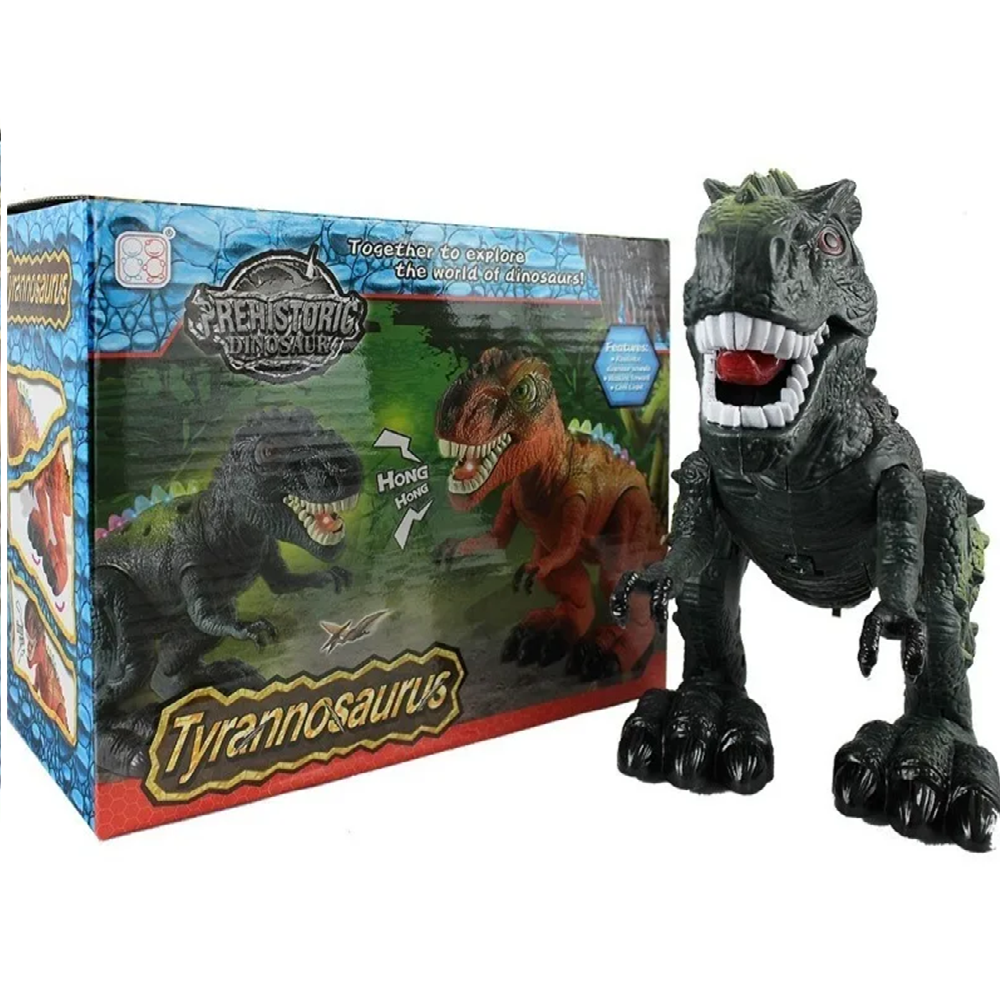 Tyrannosaurus Rex interaktív játékfigura – 30 cm-es mozgó dinoszaurusz hang- és fényhatásokkal (BBJ)3