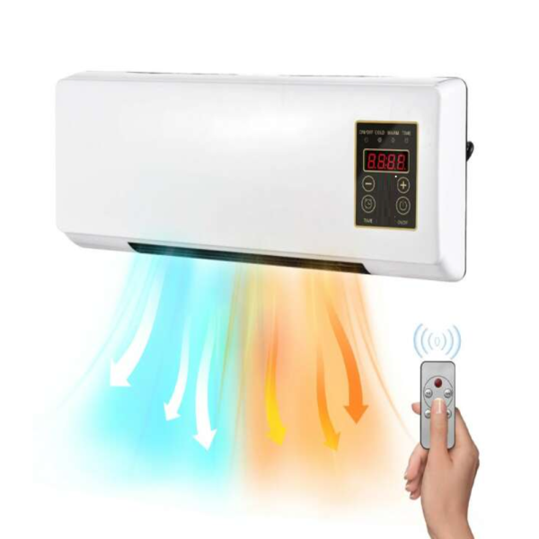 Fali elektromos fűtő- és hűtőtest – 1500 W teljesítményű, 2 fokozatú, időzítővel és távirányítóval, 20 m²-es helyiségig (BBM)