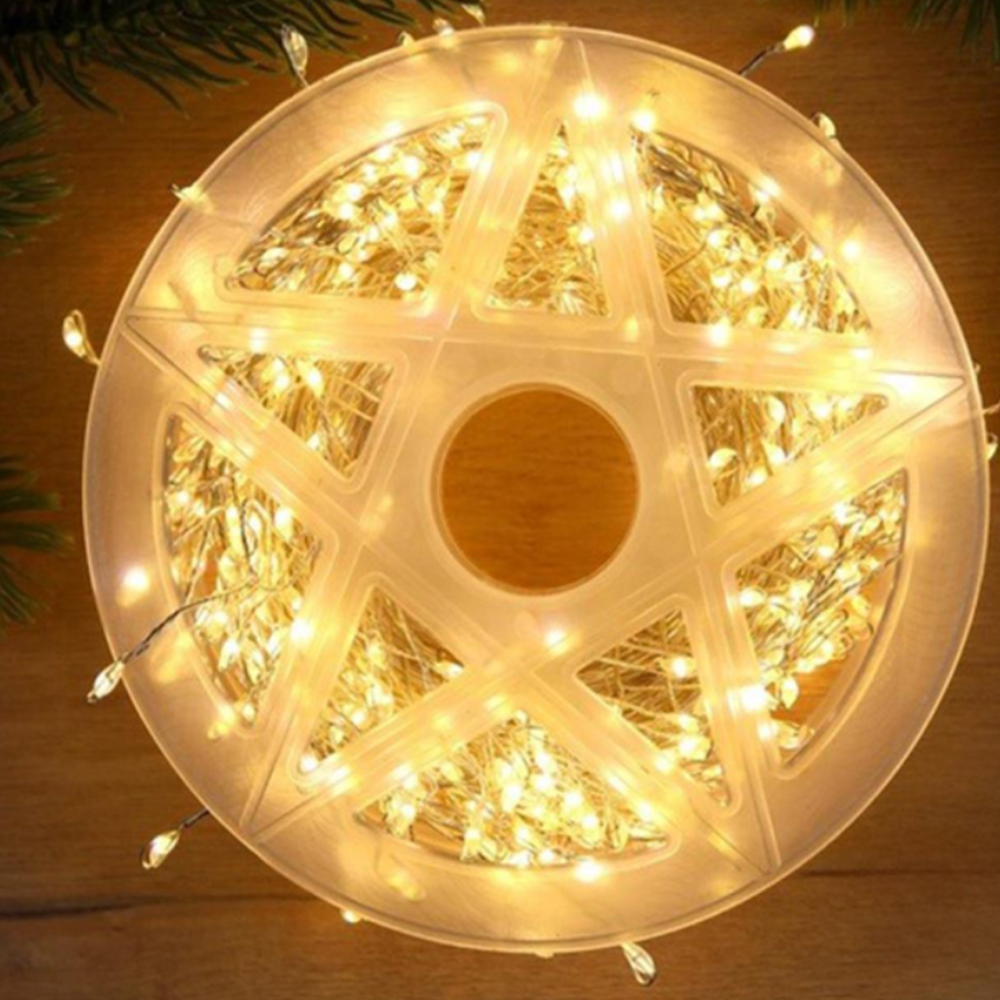 Karácsonyi rézdrótos 50 méteres harmatcsepp LED fényfüzér – 1500 ledes dekoráció választható színben, beltéri és kültéri használatra (BBD)11