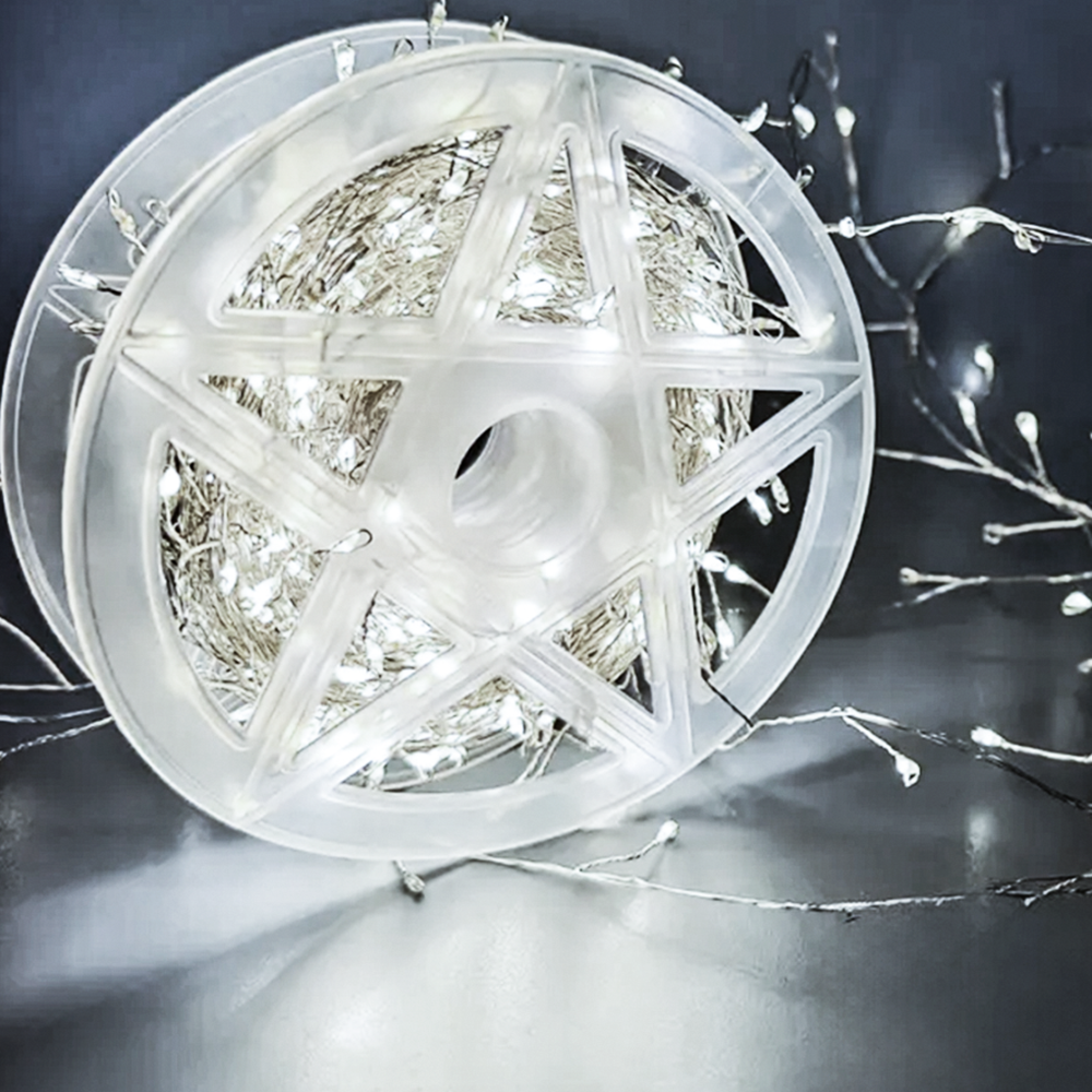 Karácsonyi rézdrótos 50 méteres harmatcsepp LED fényfüzér – 1500 ledes dekoráció választható színben, beltéri és kültéri használatra (BBD)6