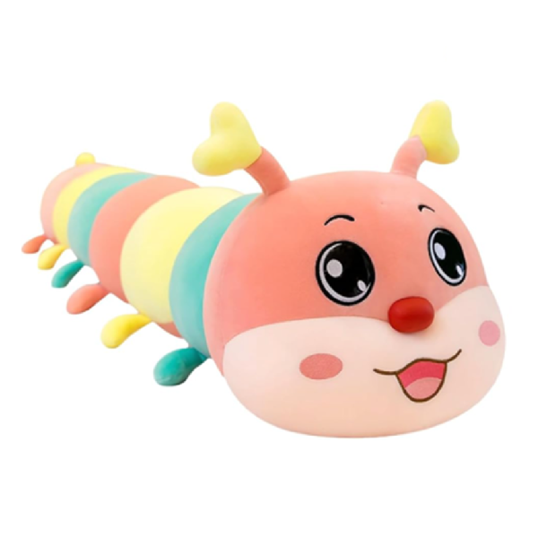 Óriási 3 az 1-ben szivárványos plüss hernyó – 12 lábú puha alvóka, ölelő párna és játék gyerekeknek 65 cm (BBLPJ)